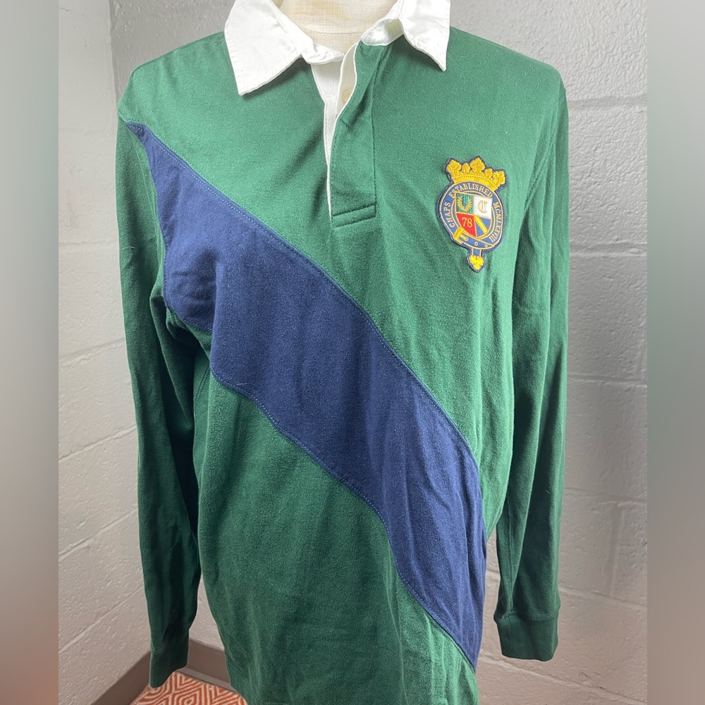 Medium  green, chaps, long sleeve, collared shirt, vintage